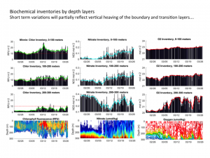 Biochemical inventories by depth